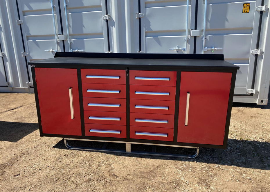 Steelman 7 ft Work Bench with 10 Drawers 2 Cabinets 12
